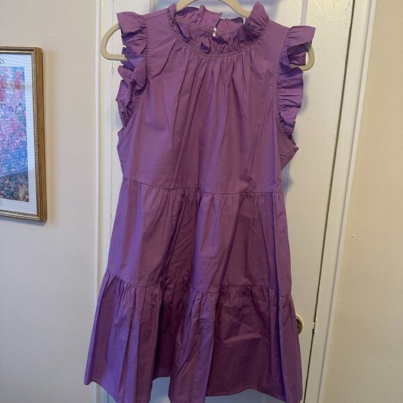Purple Ruffle Mini Dress - Picture 1 of 1